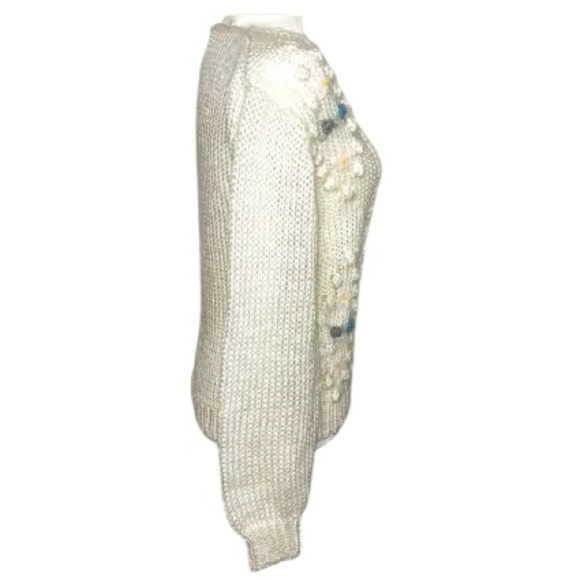 Lady Van Heusen Chunky Bobble Stitch Embroidered Floral Cottagecore Sweater VTG - Picture 14 of 17